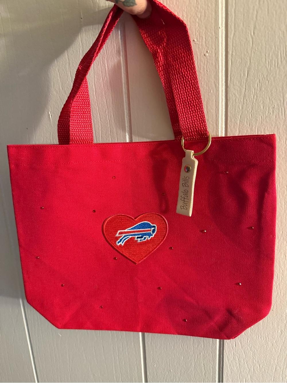 Buffalo David Bitton Red Heart Logo Canvas Tote